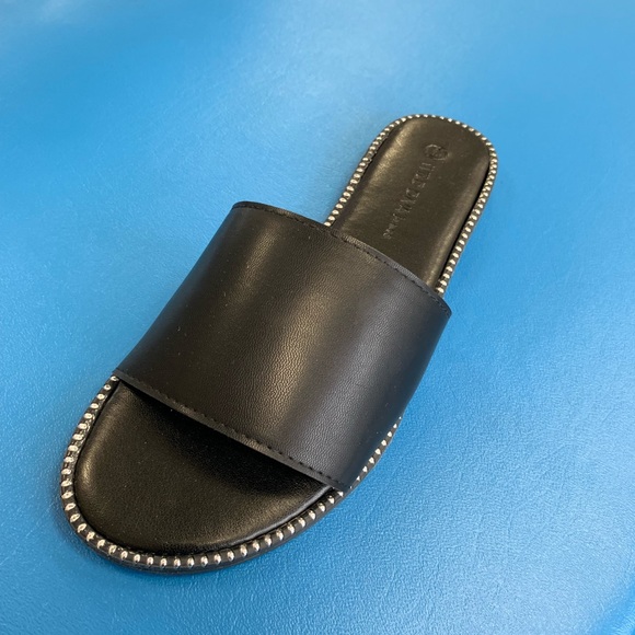 Black leather studded sandal - Picture 5 of 5